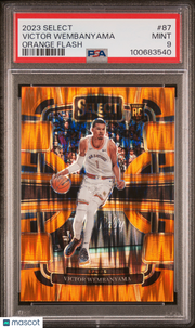2023 Panini Select Victor Wembanyama Orange Flash Rookie #87 PSA 9 Spurs