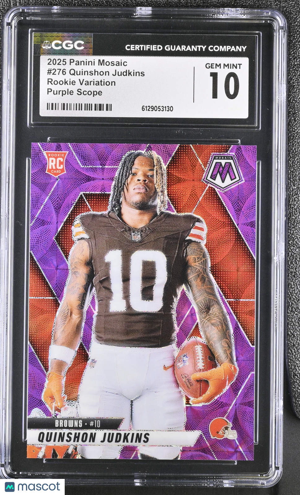 2025 Panini Mosaic Quinshon Judkins Purple Scope Rookie #276 CGC 10 Browns