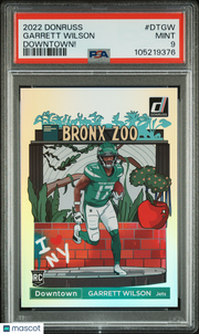 2022 Panini Donruss Downtown Garrett Wilson Downtown! Rookie #DTGW PSA 9 Jets