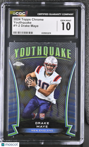 2024 Topps Chrome Drake Maye Rookie Youthquake #Y-2 CGC 10 New England Patriots