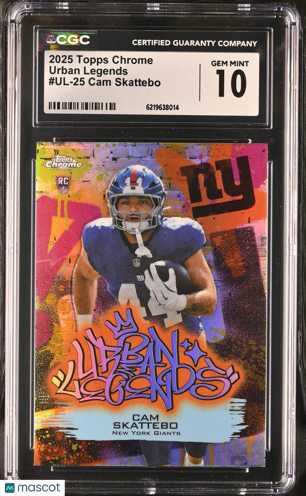 2025 Topps Chrome Cam Skattebo #UL-25 Rookie Urban Legends CGC 10 Giants