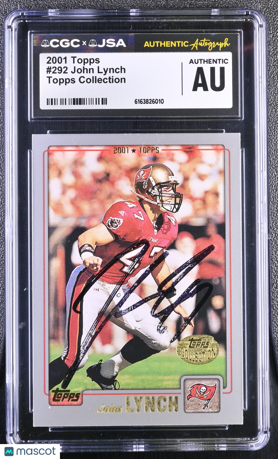 2001 Topps John Lynch Topps Collection #292 CGC Authentic JSA