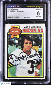 1979 Topps Mark Moseley Auto Autograph #133 CGC 6 JSA Washington Redskins