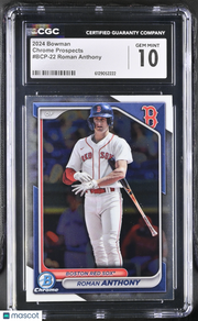 2024 Bowman Roman Anthony Rookie Chrome Prospects #BCP-22 CGC 10 Boston Red Sox