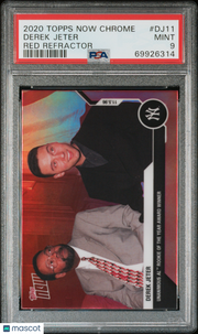 2020 Topps Now Chrome Derek Jeter Retrospective Red /10 #DJ11 PSA 9 Yankees