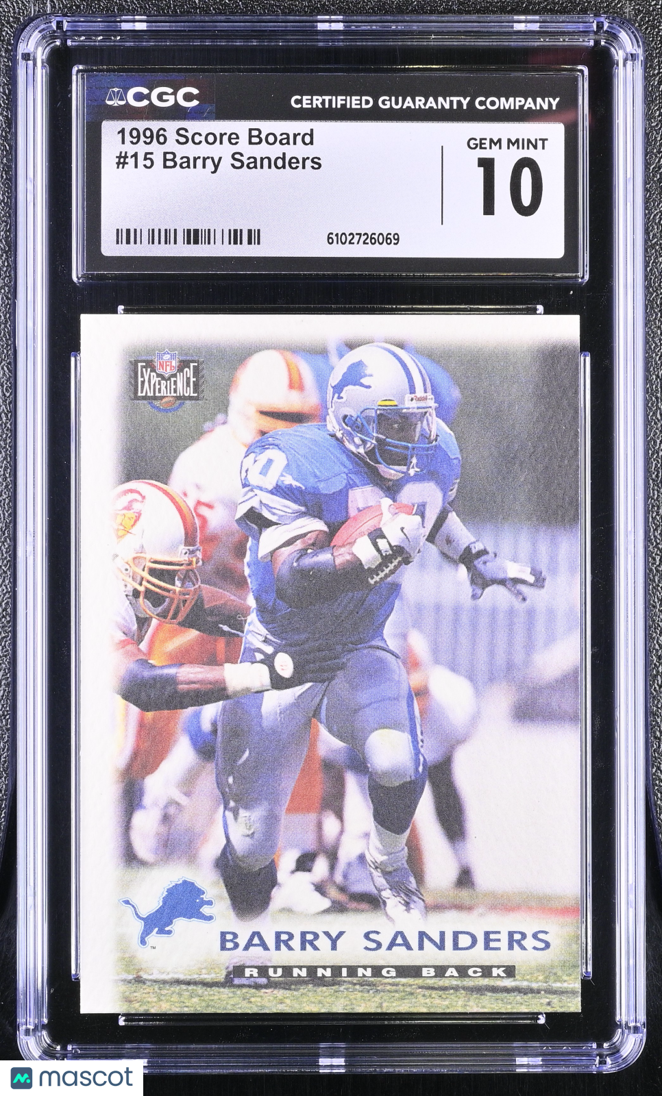 1996 Score Board Barry Sanders #15 CGC 10 Detroit Lions