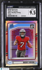 2024 Donruss Bucky Irving Holo Rookie Optic Preview #301 CGC 9.5 Buccaneers