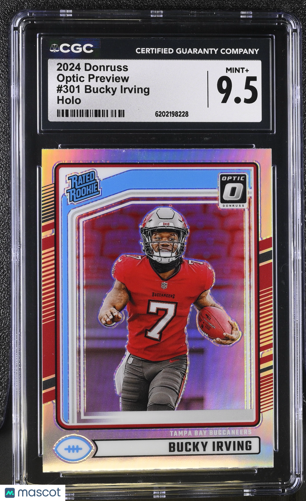 2024 Donruss Bucky Irving Holo Rookie Optic Preview #301 CGC 9.5 Buccaneers