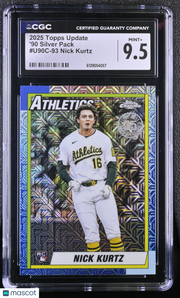 2025 Topps Update Nick Kurtz Rookie '90 Silver Pack #U90C-93 CGC 9.5 Athletics