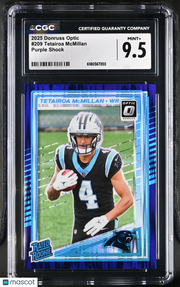 2025 Donruss Optic Tetairoa McMillan Purple Shock Rookie #209 CGC 9.5 Panthers