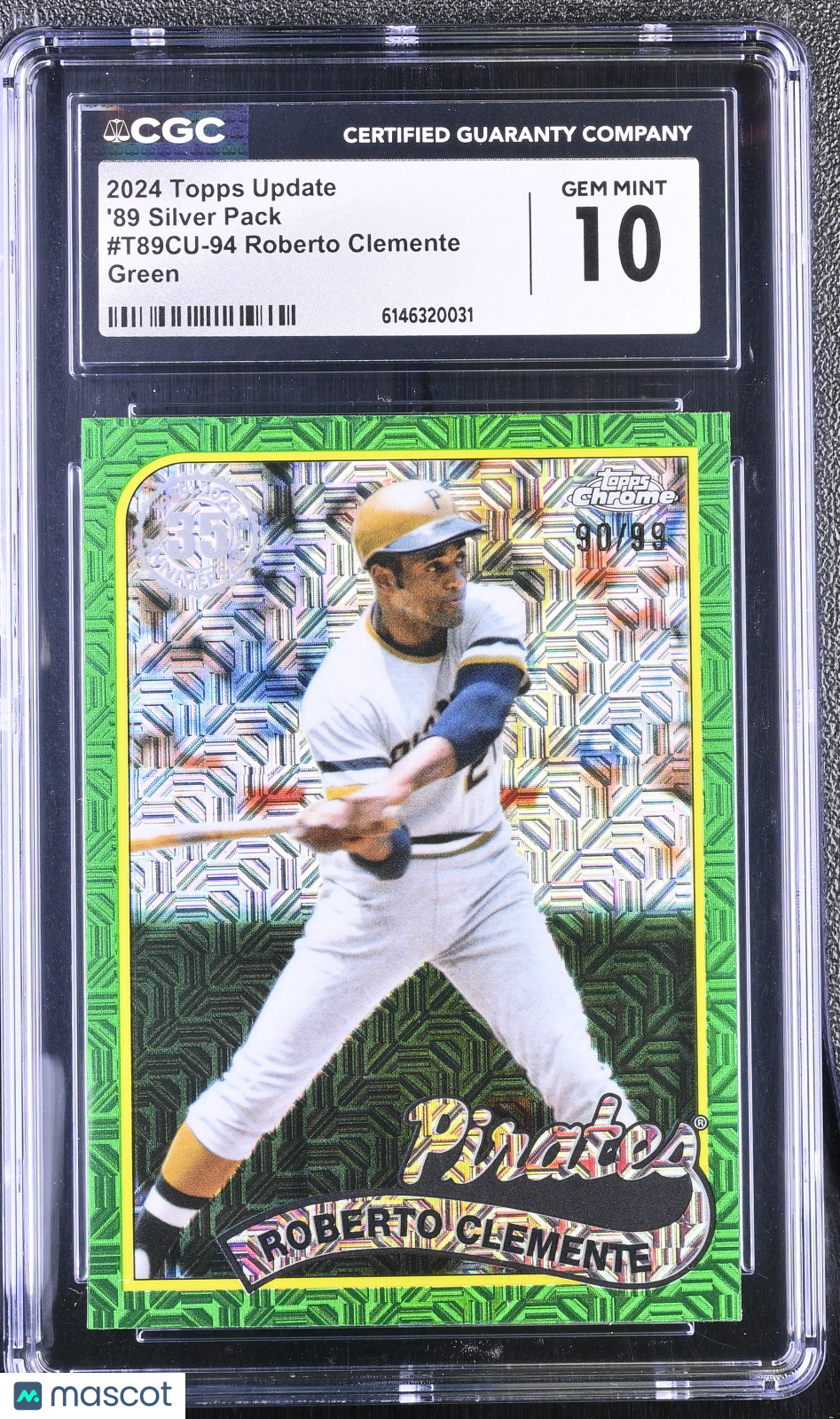 2024 Topps Update Roberto Clemente Green /99 '89 Silver Pack CGC 10 Pirates