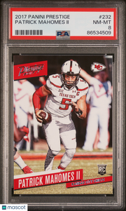 2017 Panini Prestige Patrick Mahomes II Rookie #232 PSA 8 Kansas City Chiefs