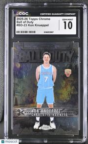 2025-26 Topps Chrome Kon Knueppel Rookie Ball of Duty #BD-23 CGC 10 Hornets