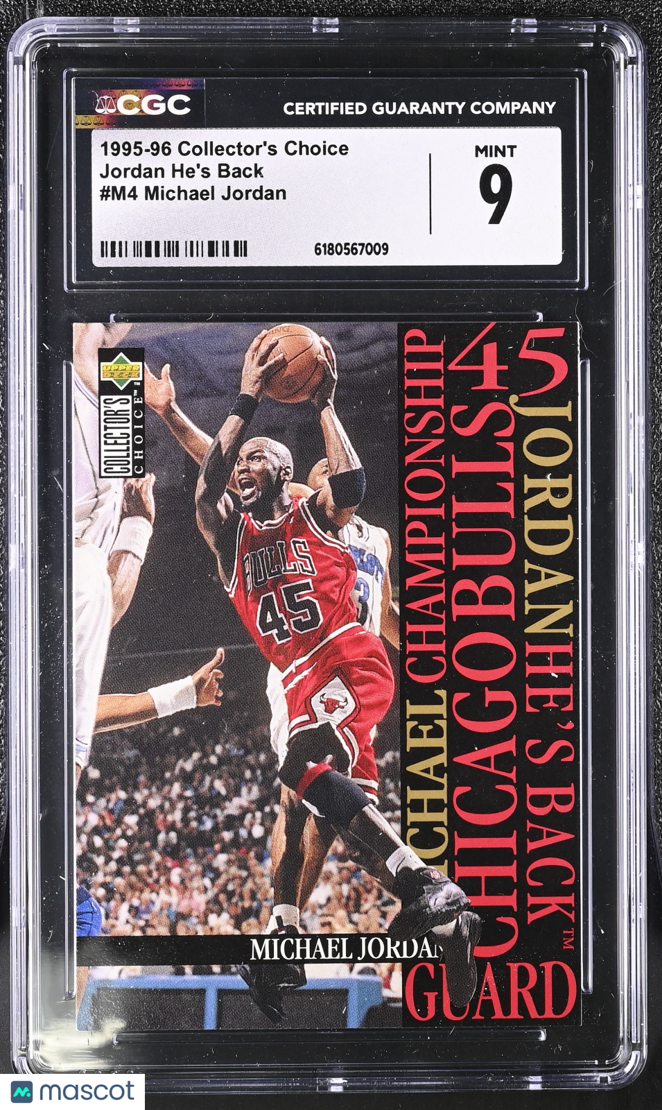 1995-96 Collector's Choice Michael Jordan Jordan He's Back #M4 CGC 9 Bulls