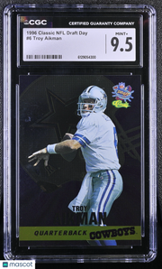 1996 Classic NFL Draft Day Troy Aikman #6 CGC 9.5 Dallas Cowboys