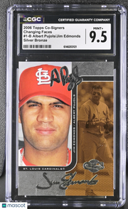 2006 Topps Co-Signers Albert Pujols/Jim Edmonds Bronze Changing #1-B CGC 9.5