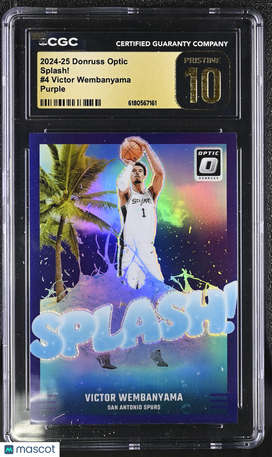 2024-25 Donruss Optic Victor Wembanyama Purple Splash! #4 CGC 10 Pristine Spurs