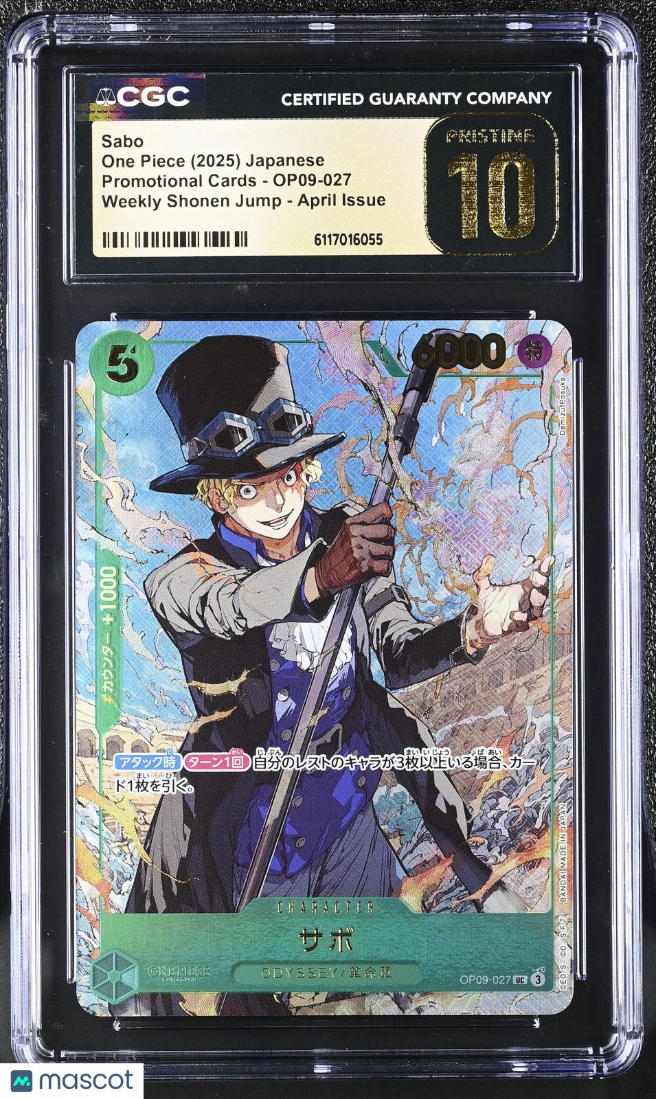 One Piece Promotional Sabo Weekly Shonen Jump Japanese CGC 10 OP09-027 Pristine