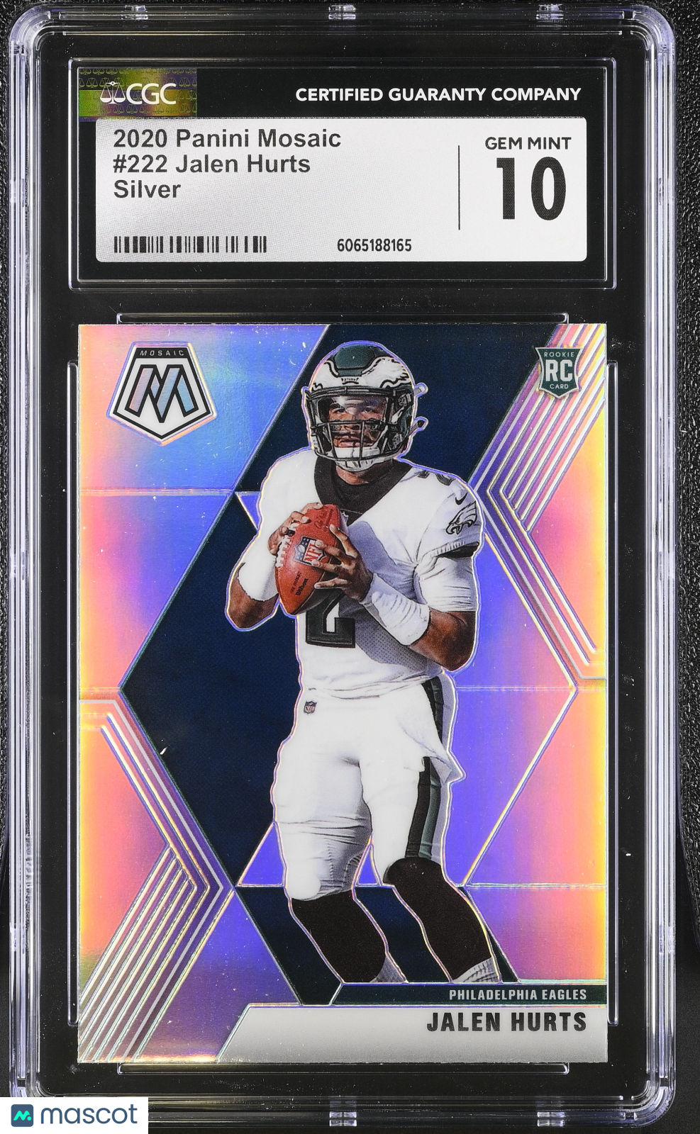 2020 Panini Mosaic Jalen Hurts Silver Rookie #222 CGC 10 Philadelphia Eagles