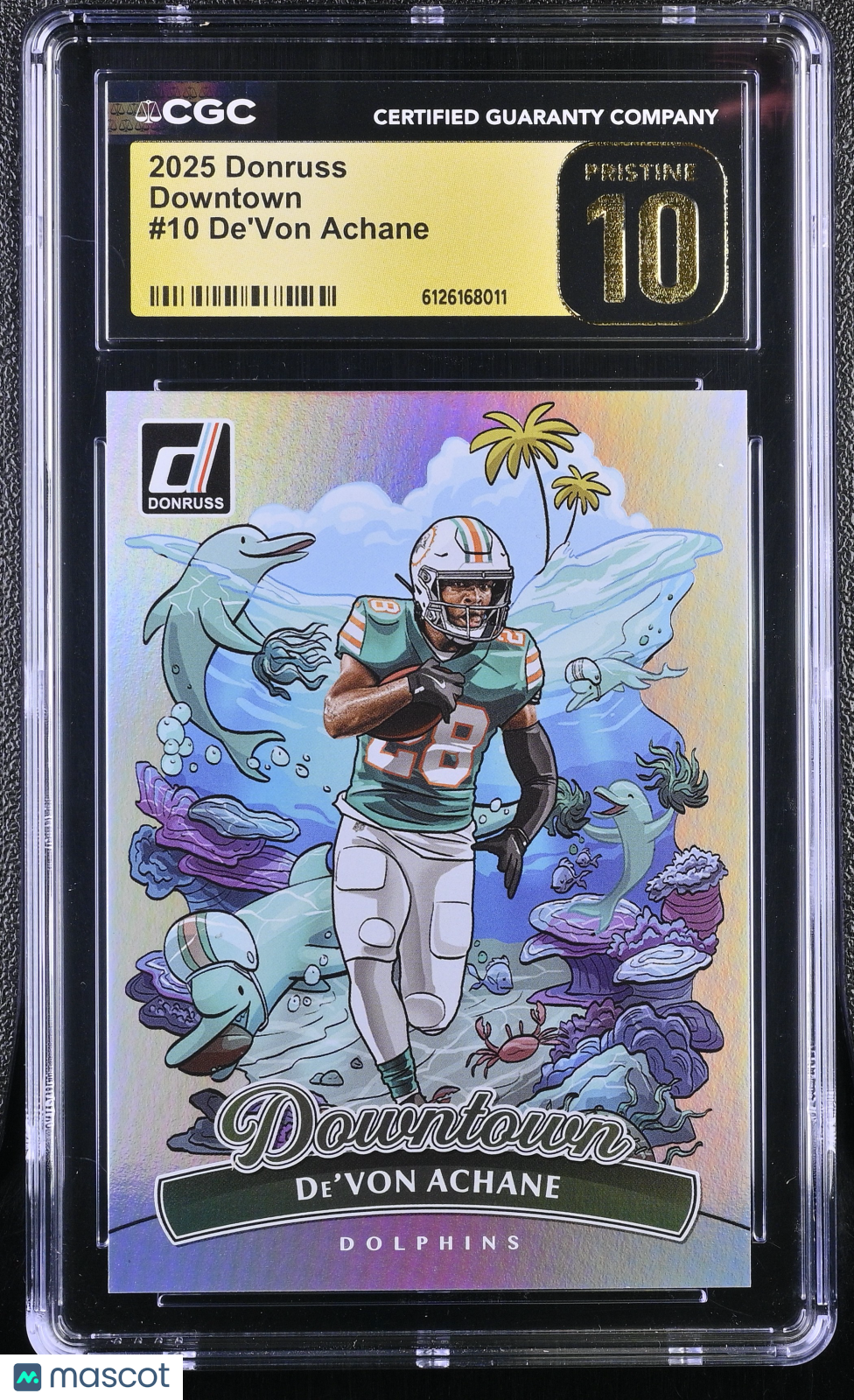 2025 Donruss De'Von Achane Downtown #10 CGC 10 Pristine Dolphins