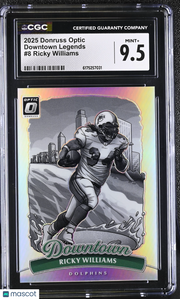 2025 Donruss Optic Ricky Williams Downtown Legends #8 CGC 9.5 Miami Dolphins