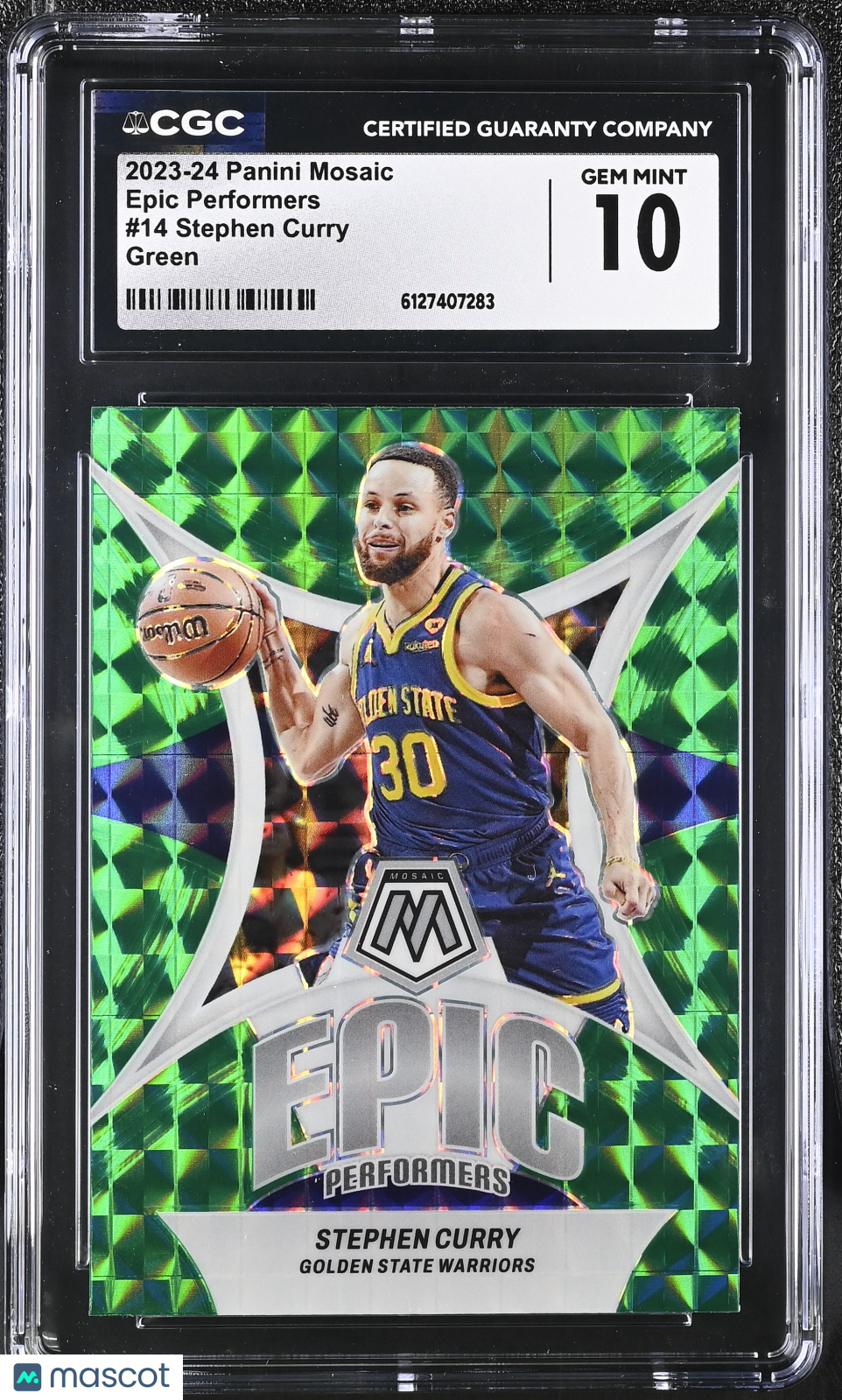 2023-24 Panini Mosaic Stephen Curry Green Epic Performers #14 CGC 10 Warriors