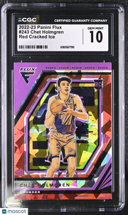 2022-23 Panini Flux Chet Holmgren Red Cracked Ice Rookie #243 CGC 10 Thunder