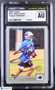 2001 Topps Collection Steve Smith Rookie Auto Autograph CGC Authentic Panthers