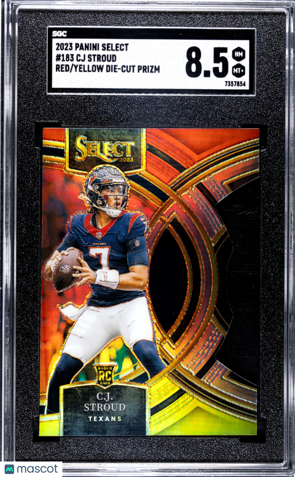 2023 Panini Select CJ Stroud Red Yellow Die Cut Prizm #183 SGC 8.5