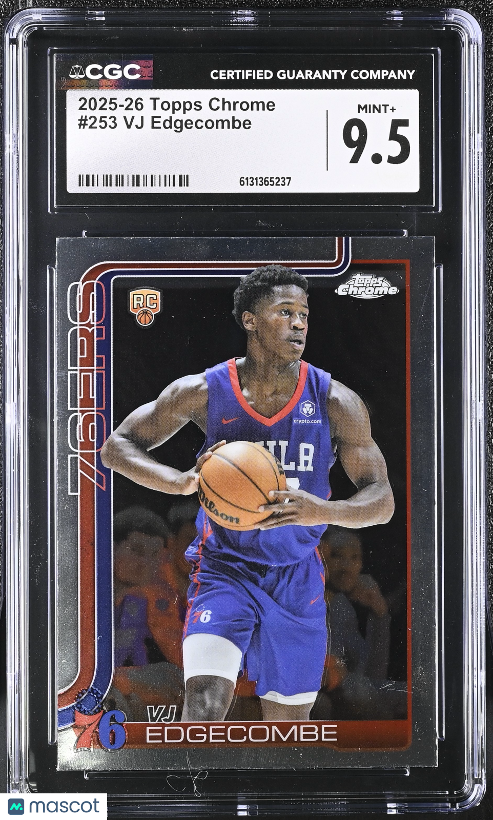 2025-26 Topps Chrome VJ Edgecombe Rookie #253 CGC 9.5 Philadelphia 76ers