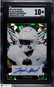 2022 Leaf Valiant Jayden Reed Portrait Auto Green /30 Rookie #PA-JR2 SGC 10