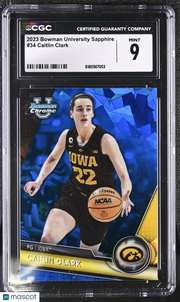 2023 Bowman University Sapphire Caitlin Clark Rookie #34 CGC 9 Iowa Hawkeyes