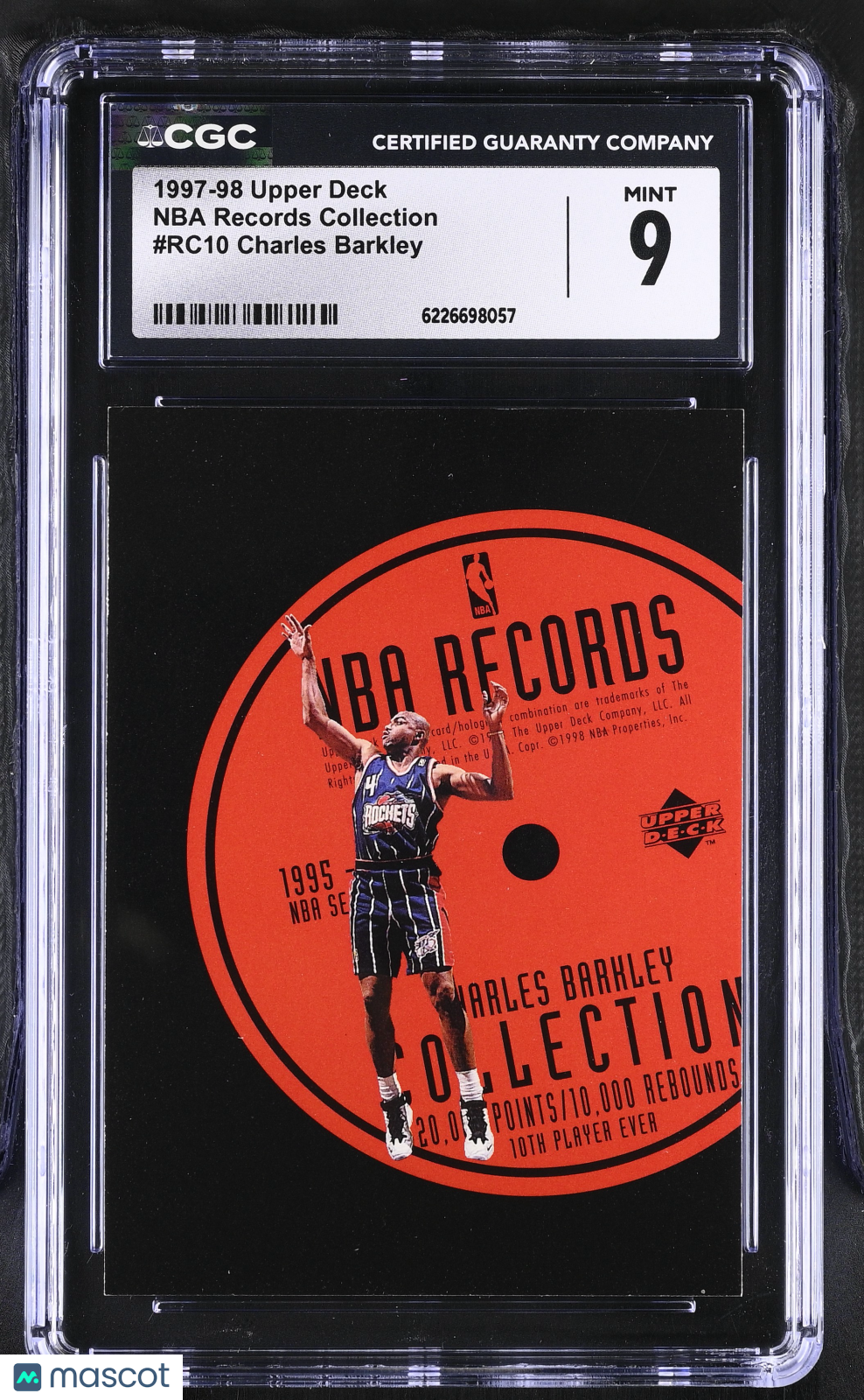 1997-98 Upper Deck Charles Barkley NBA Records Collection #RC10 CGC 9 Rockets