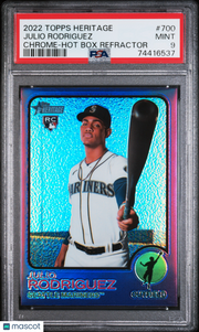 2022 Topps Heritage Julio Rodriguez Chrome Purple Rookie #700 PSA 9 Mariners