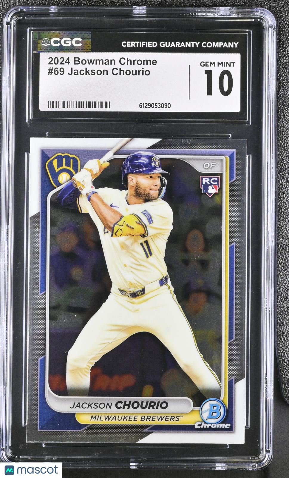 2024 Bowman Chrome Jackson Chourio Rookie #69 CGC 10 Milwaukee Brewers