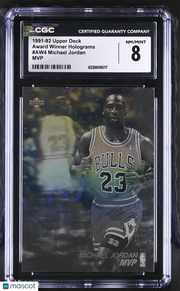 1991-92 Upper Deck Michael Jordan MVP Award Winner Holograms #AW4 CGC 8 Bulls
