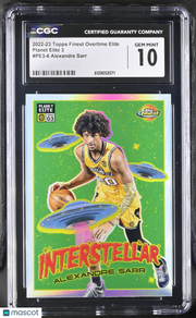 2022-23 Topps Finest Overtime Elite Alexandre Sarr Rookie Planet Elite 3 CGC 10