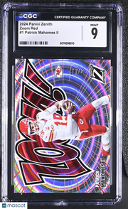 2024 Panini Zenith Patrick Mahomes II /99 Zoom Red #1 CGC 9 Kansas City Chiefs