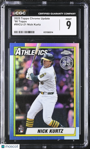 2025 Topps Chrome Update Nick Kurtz Rookie '90 Topps #90CU-21 CGC 9 Athletics