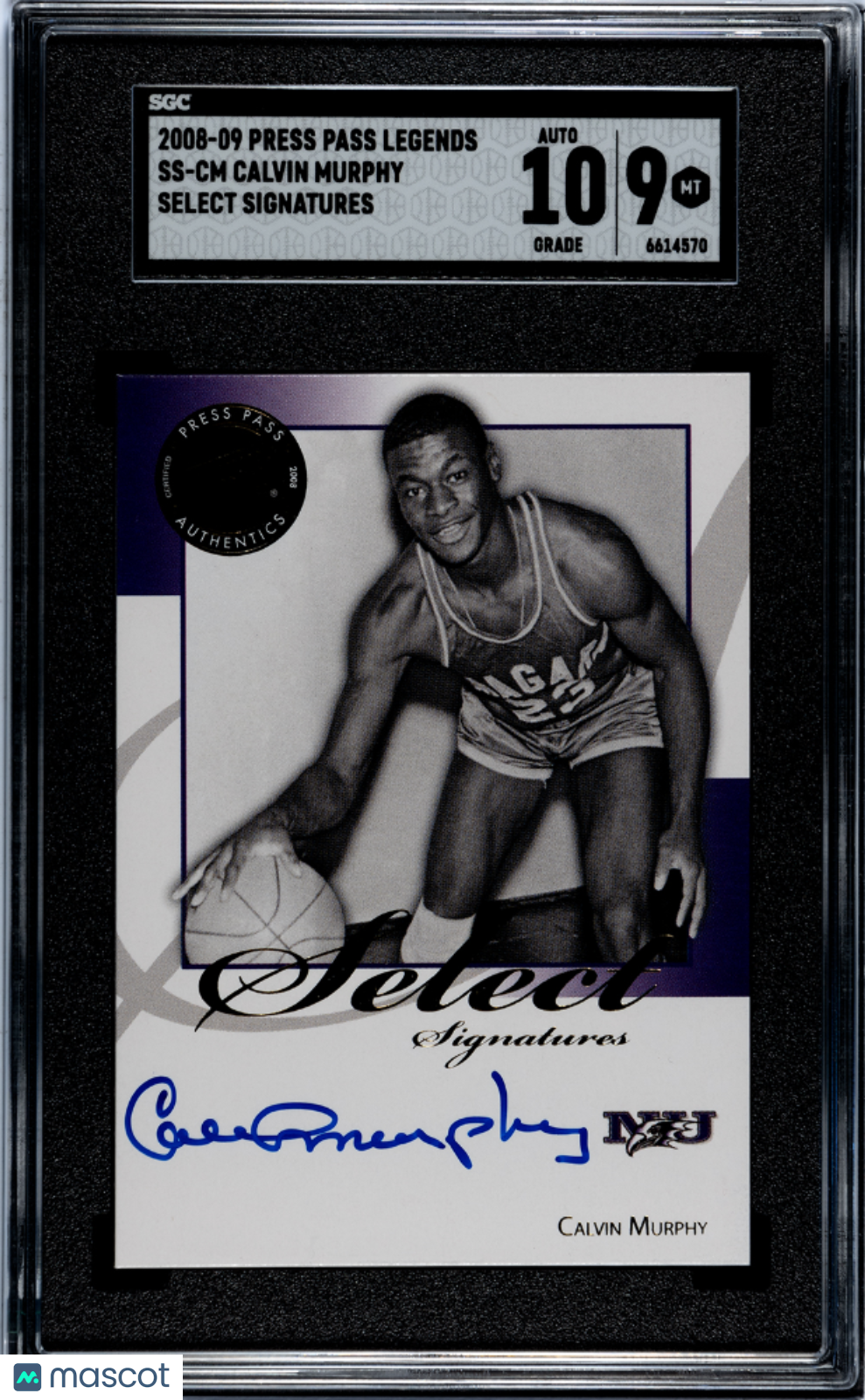 2008 Press Pass Legends Calvin Murphy #SS-CM Select Sigs. SGC 9 Auto 10