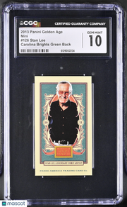 2013 Panini Golden Age Stan Lee Carolina Brights Green Back Mini #126 CGC 10