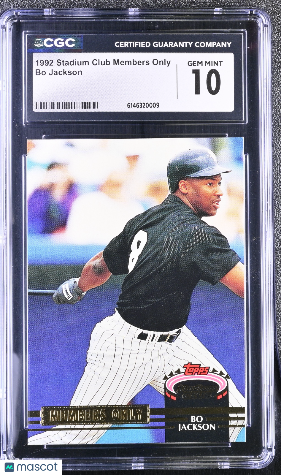 1992 Stadium Club Members Only Bo Jackson CGC 10 Chicago White Sox