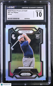 2024 Panini Prizm LIV Golf Jon Rahm Silver Rookie #22 CGC 10