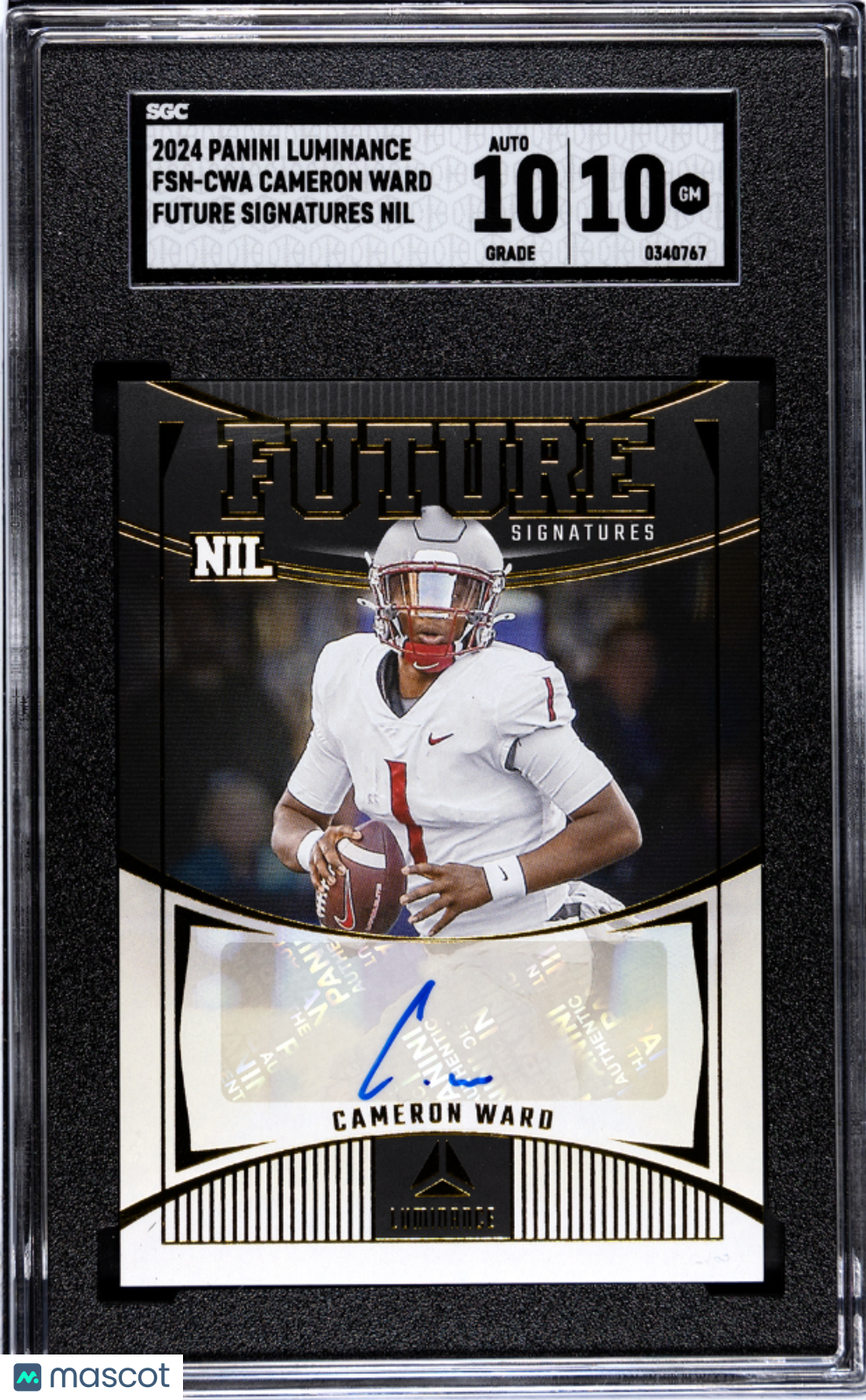 2024 Luminance Cameron Ward Future Signature Auto Nil Rookie #FSN-CWA SGC 10
