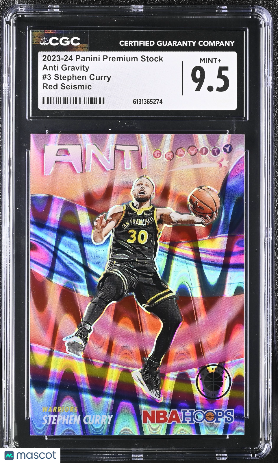 2023-24 Hoops Premium Stock Stephen Curry Red Seismic /199 Anti Gravity CGC 9.5