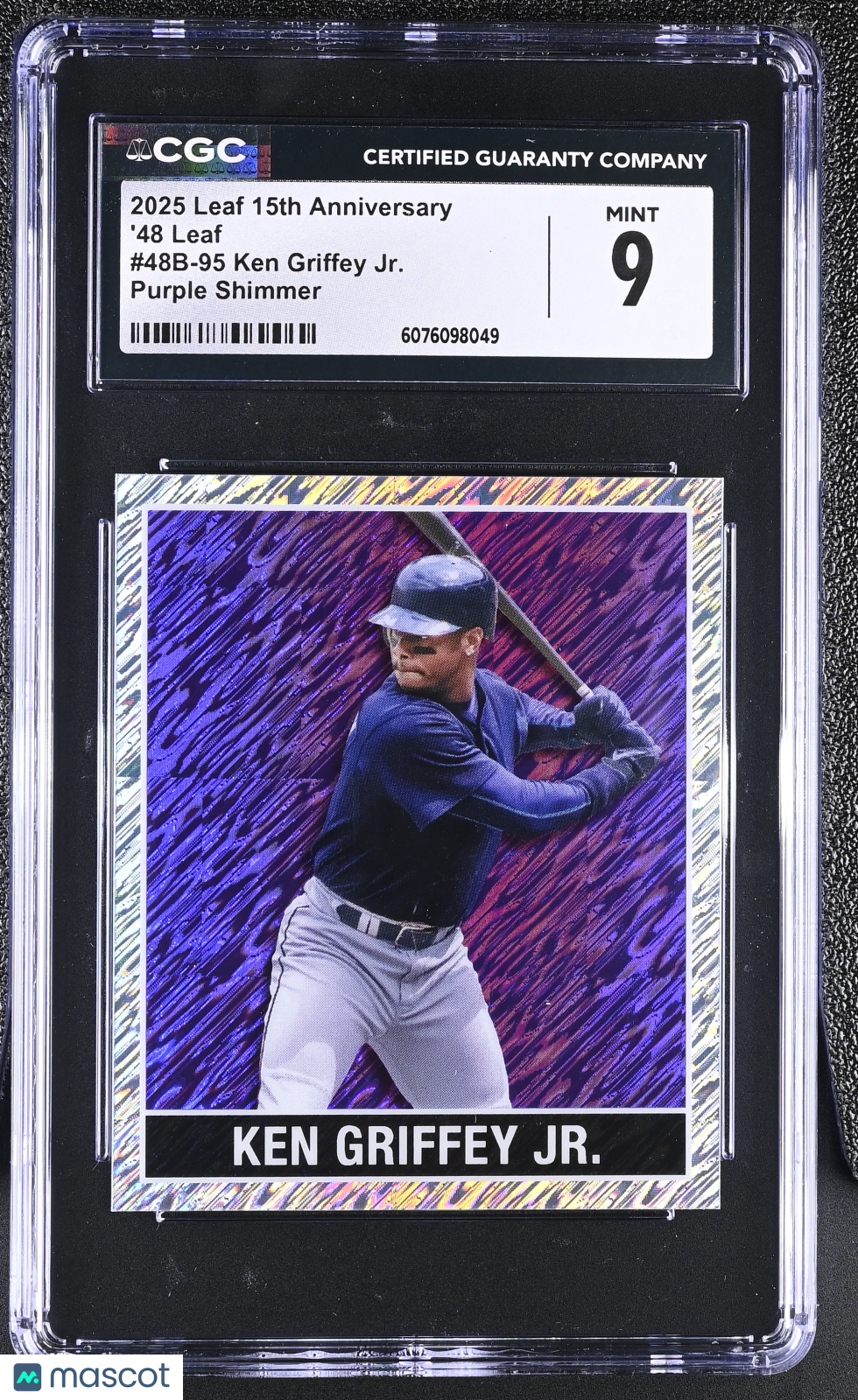 2025 Leaf 15th Anniversary Ken Griffey Jr Purple Shimmer /7 '48 CGC 9 Mariners