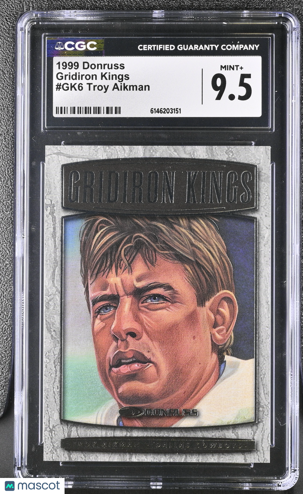 1999 Donruss Troy Aikman 1173/5000 Gridiron Kings #GK6 CGC 9.5 Dallas Cowboys