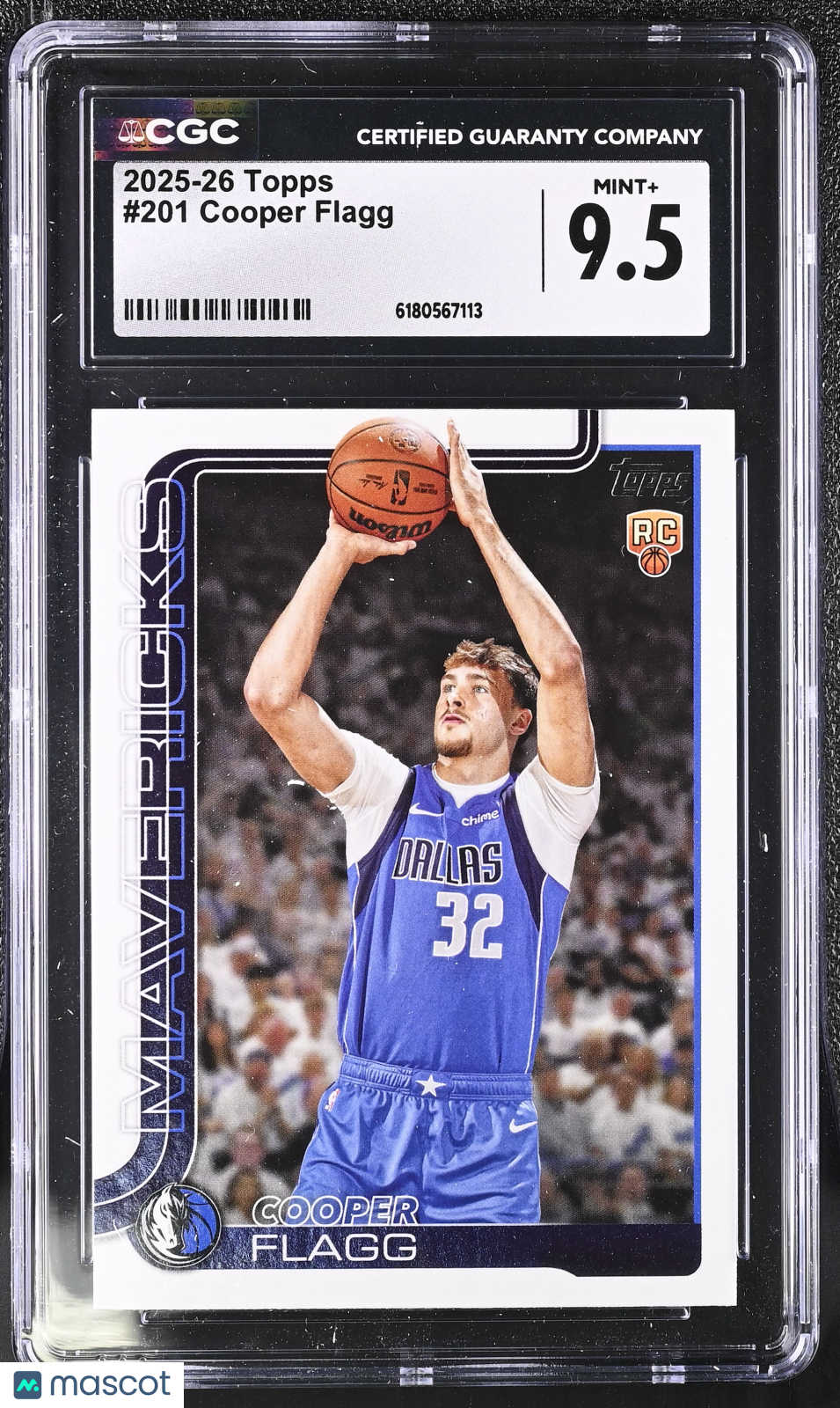 2025-26 Topps Cooper Flagg Rookie #201 CGC 9.5 Dallas Mavericks