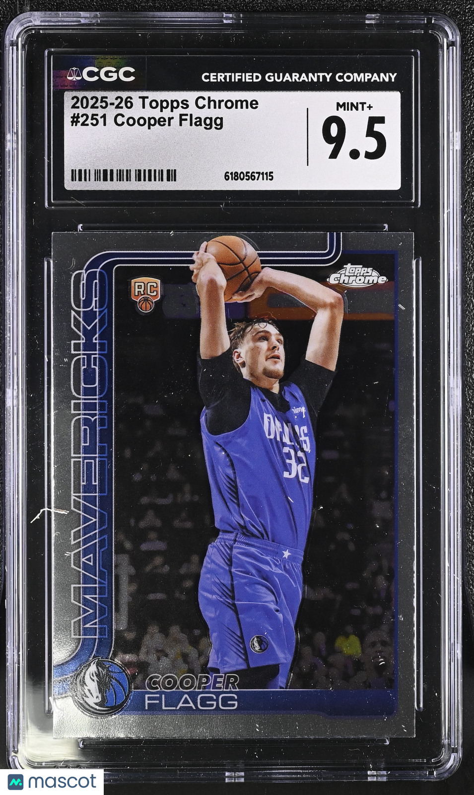 2025-26 Topps Chrome Cooper Flagg Rookie #251 CGC 9.5 Dallas Mavericks