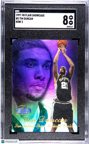 1997 Flair Showcase Tim Duncan #5 Row 3 SGC 8
